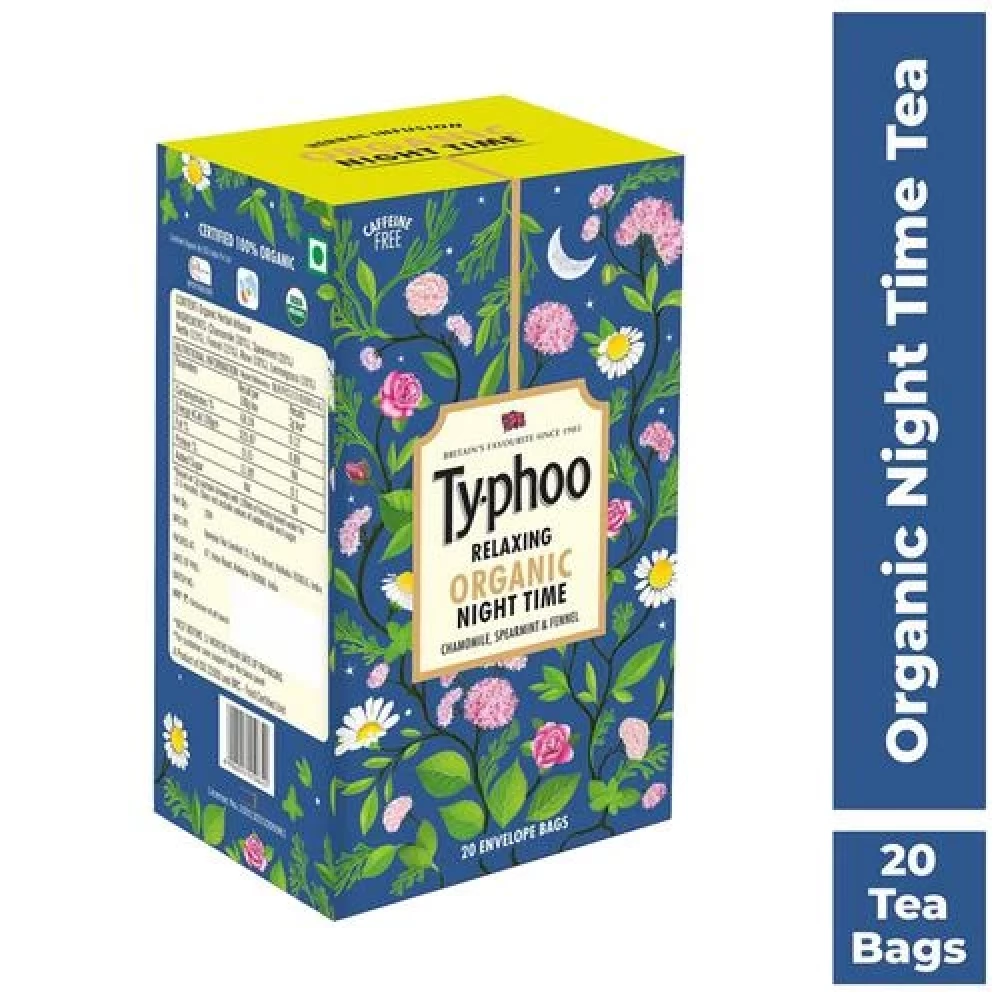 Typhoo Relaxing Organic Night Time Tea,  26 g (20 Bags x 1.3 g each) -7.webp
